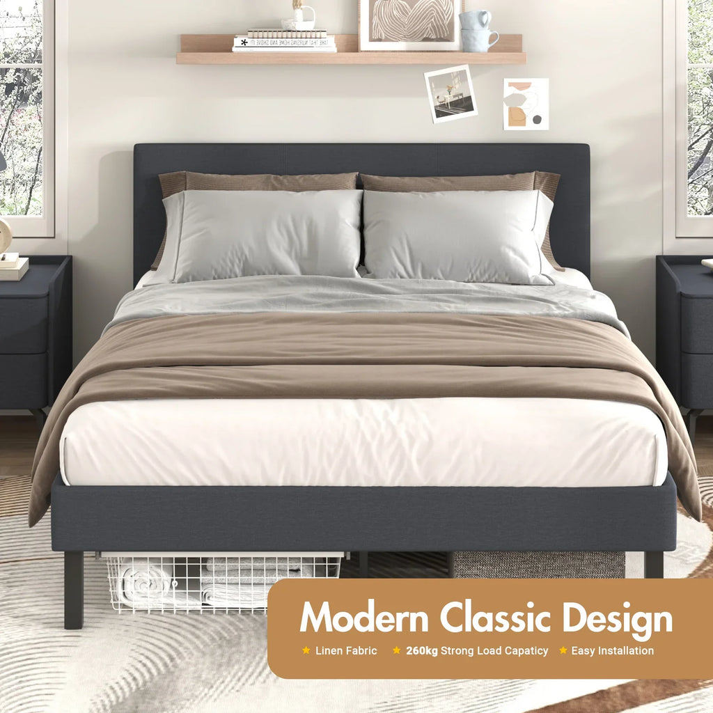 2026 Bed Frame Double Size Mattress Base Upholstered