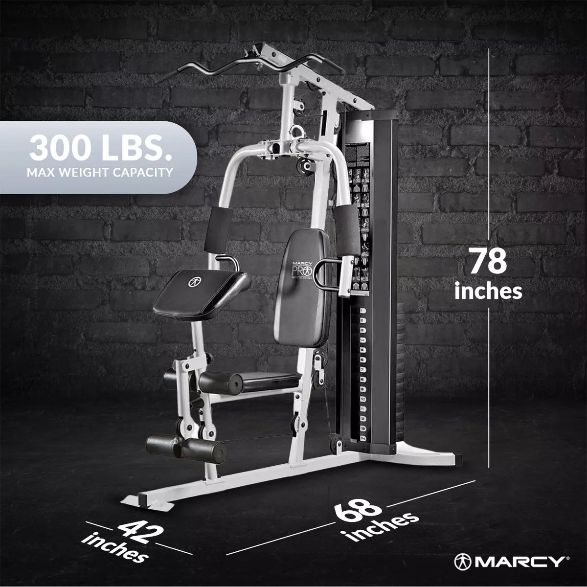 2026 150 Pound Stack Home Gym, Dual Function Arm Press & Leg Developer, Full Body Workout, Black/White