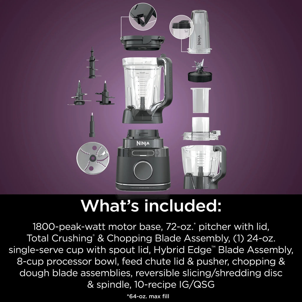 2026 NewNinja Detect Kitchen System Power Blender + Processor with Blend Sense Technology, Silver, TB400