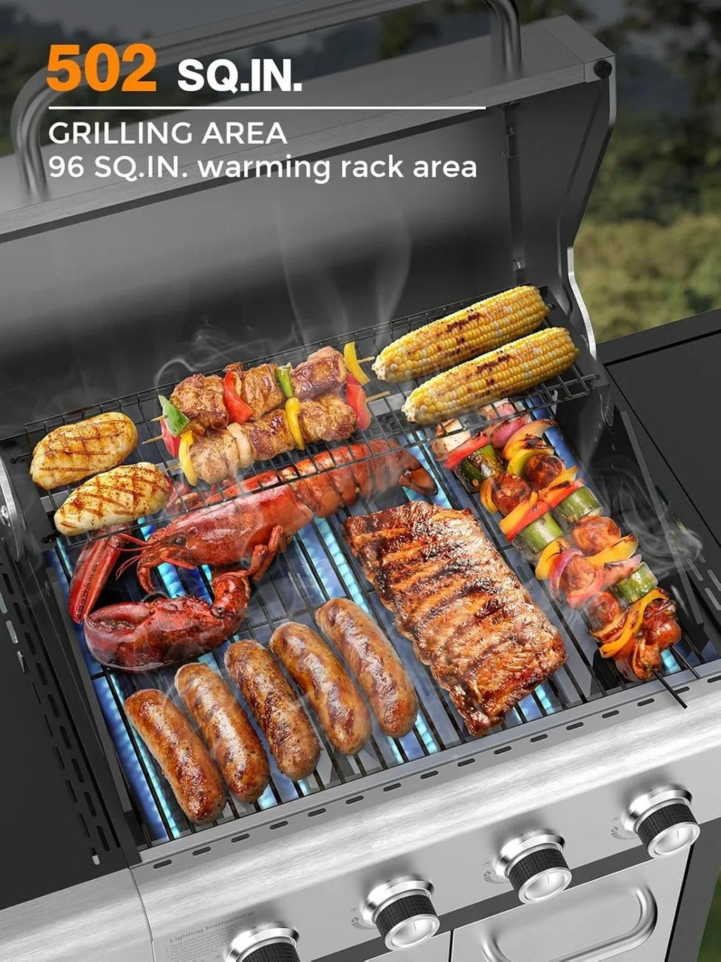 2026 New4-Burner BBQ Propane Gas Grill, 44000 BTU