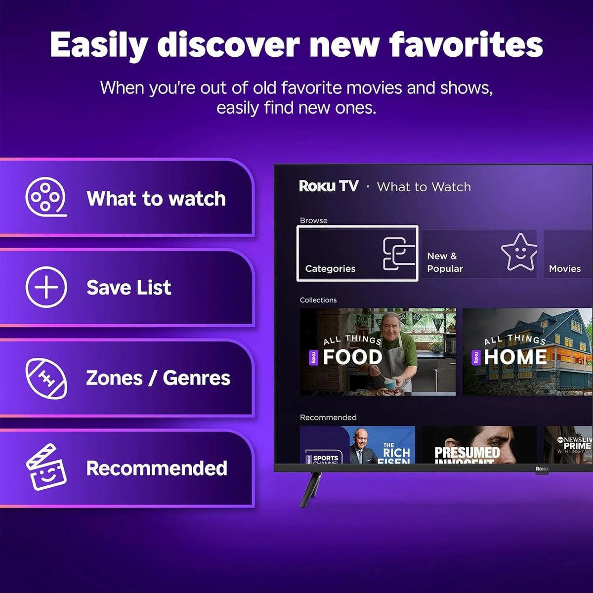 2026 NewRoku 50" Select Series 4K HDR Smart TV with voice remote