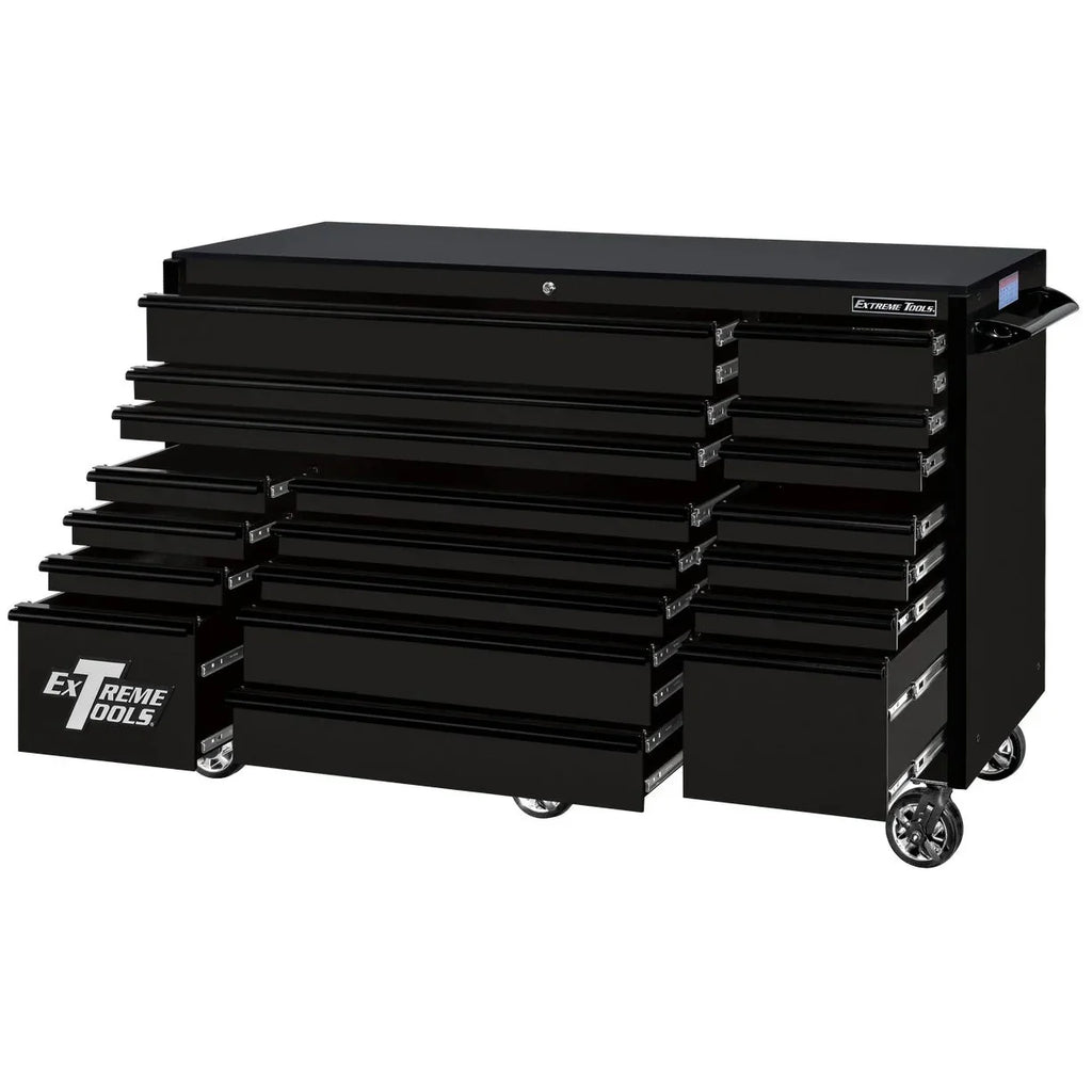 2026 NewExtreme Tools RX250 Series 72-inch x 30-inch Rolling Cart – 19 Drawers – 250 lb Drawer Slides