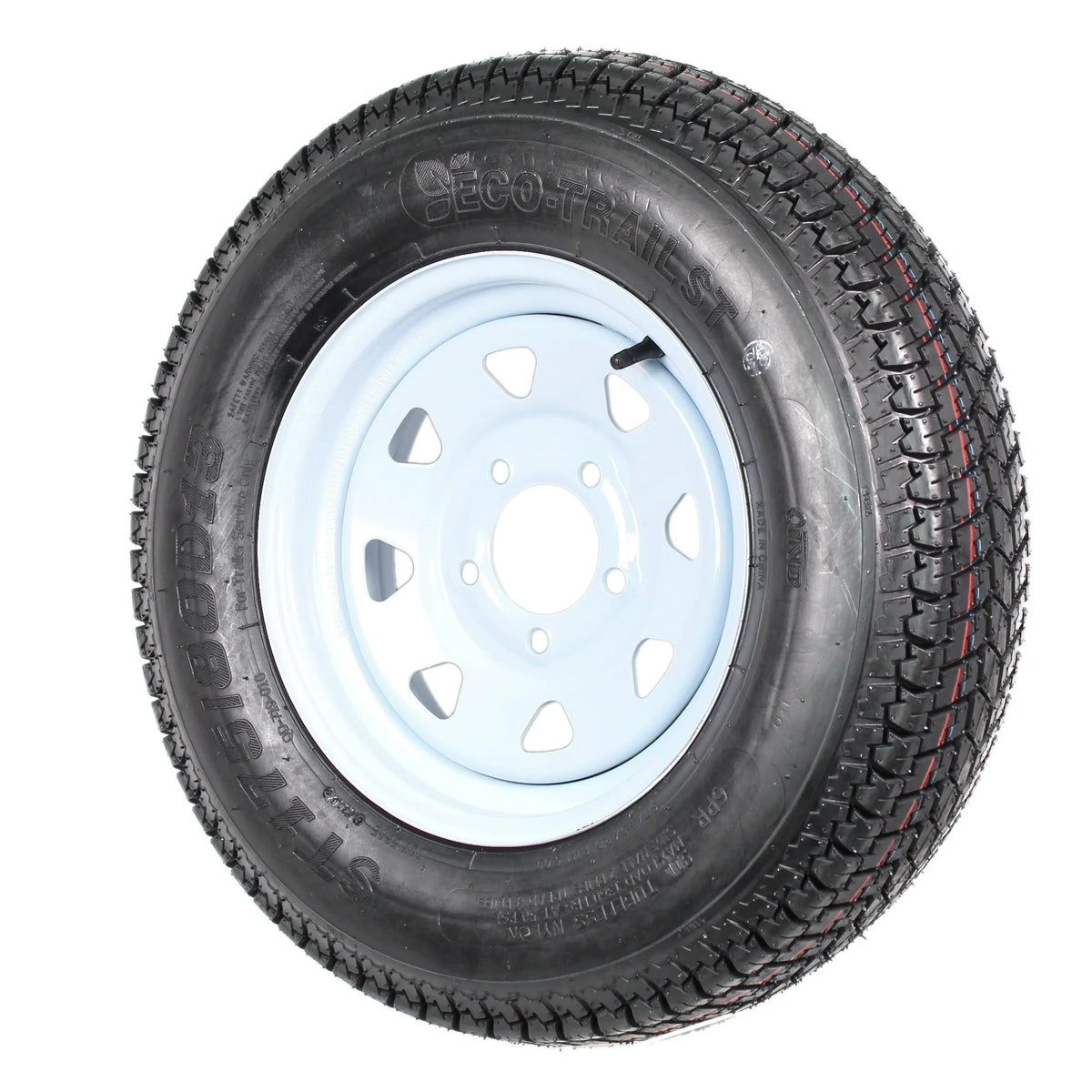 2026 New2-pack trailer tires and rims ST175/80D13 175/80 13 B78-13 LRC 5-hole white spoked wheel
