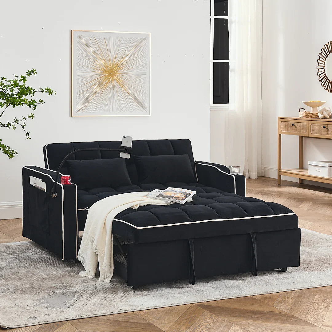 2026 Fashionable modern and multi-functional foldable velvet sofa bed
