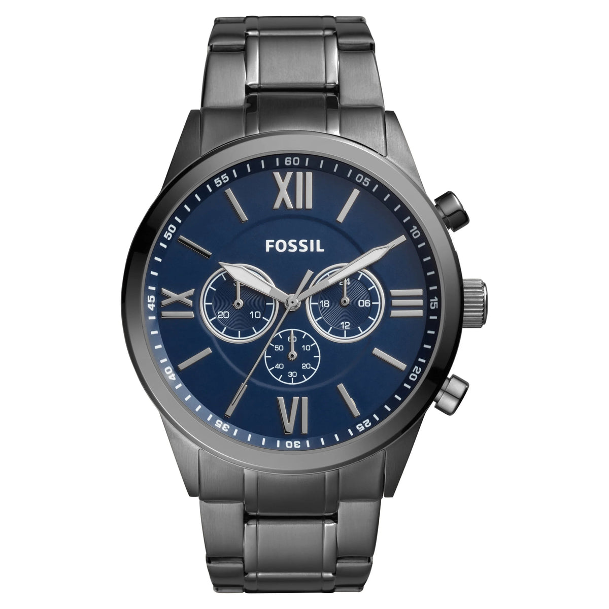2026 Fossil Outlet Men's Flynn Chronograph, Smoke-Tone Stainless Steel Watch, BQ1126