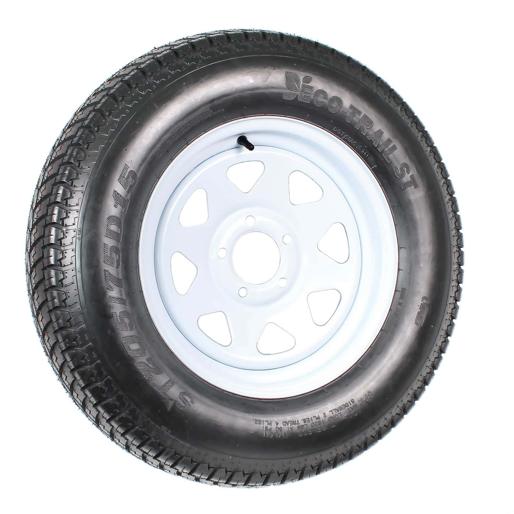2026 2-Pack Trailer Tire On Rim ST205/75D15 205/75 D 15 in. LRC 5 Hole White Spoke