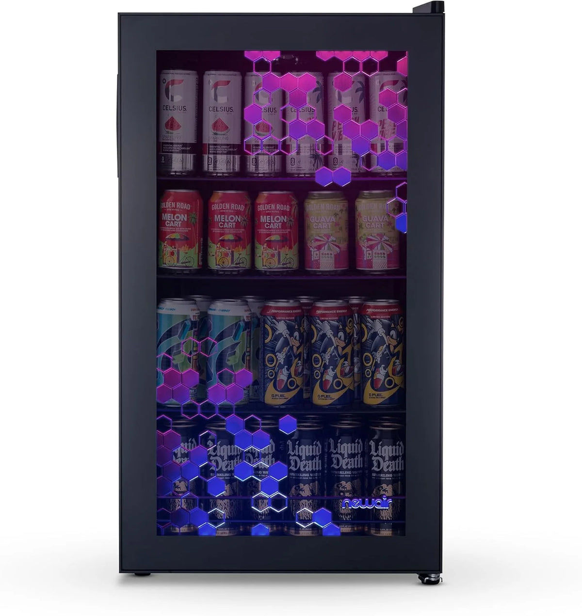 2026 Beverage Refrigerator Cooler | 126 Cans Free Standing with Right Hinge Glass Door | Mini Fridge Beverage Organizer Perfect For Beer, Wine, Soda, And Cooler Drinks