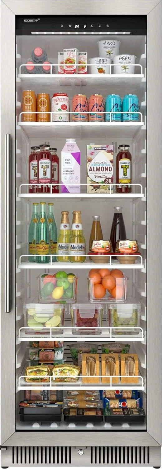 2026 VBM101 22" Wide 10.1 Cu. Ft. Commercial Beverage Merchandiser Stainless Steel, Temp Alarm, Reversible Door
