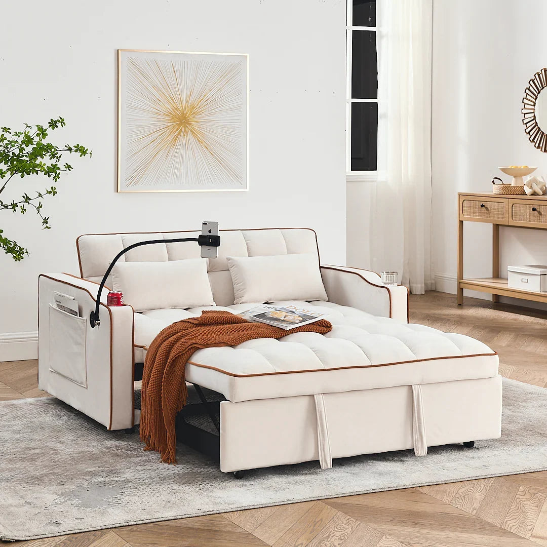 2026 Fashionable modern and multi-functional foldable velvet sofa bed