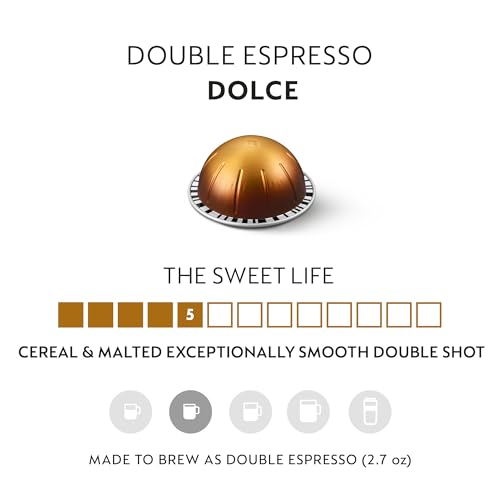 2026 Nespresso Capsules Vertuo, Double Espresso Dolce, 30-Count Espresso Pods, Brews 2.7 oz.