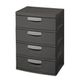 2026 NewSterilite 4 Drawer Unit, Durable Plastic Storage Solution for Garages and Basements, Dark Gray