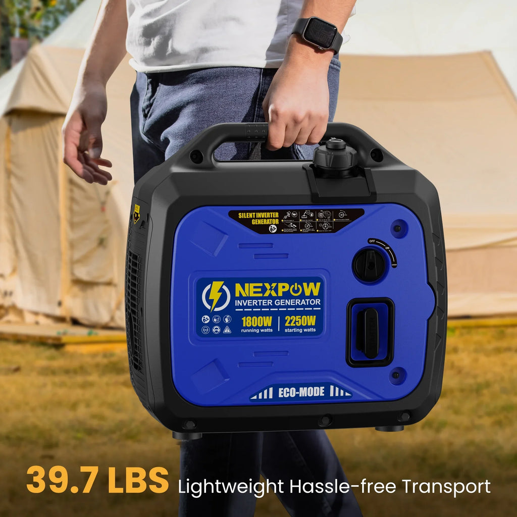 2026 NewNEXPOW 2250W Portable Inverter Generator, Gasoline Power Quiet Lightweight for Backup Home & Camping, Eco-Mode Feature, Parallel Capability, EPA Compliant