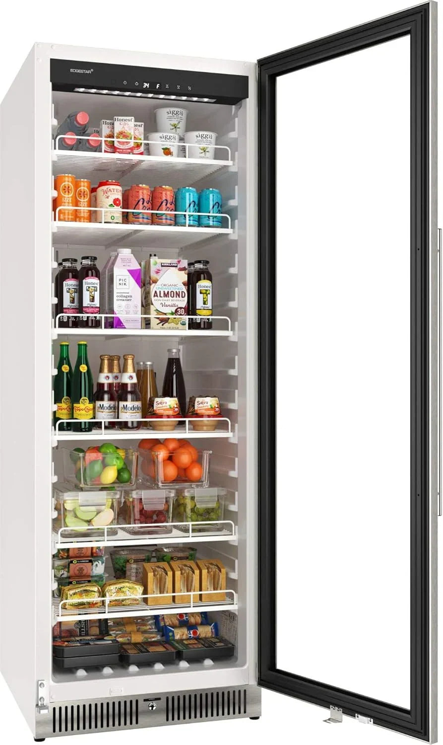 2026 VBM101 22" Wide 10.1 Cu. Ft. Commercial Beverage Merchandiser Stainless Steel, Temp Alarm, Reversible Door