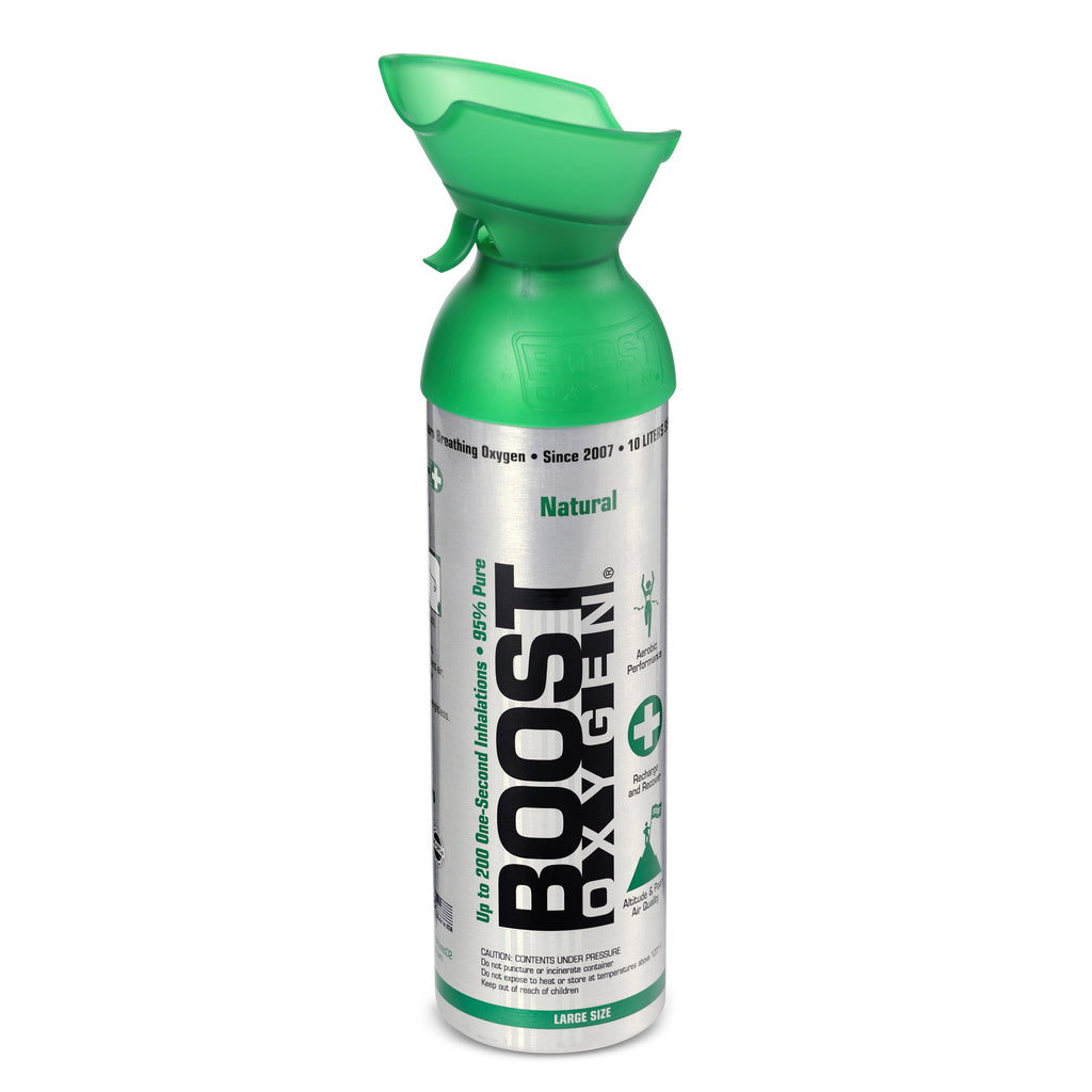 2026 Boost Oxygen Natural Portable 10 Liter Pure Canned Oxygen, Flavorless (18 Pack)