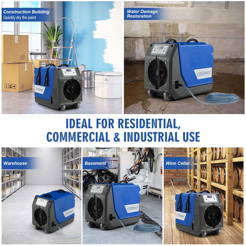 2026 180 PPD Portable Commercial Dehumidifier for Basement, Industrial Dehumidifier with Pump & 24.6ft Drain Hose
