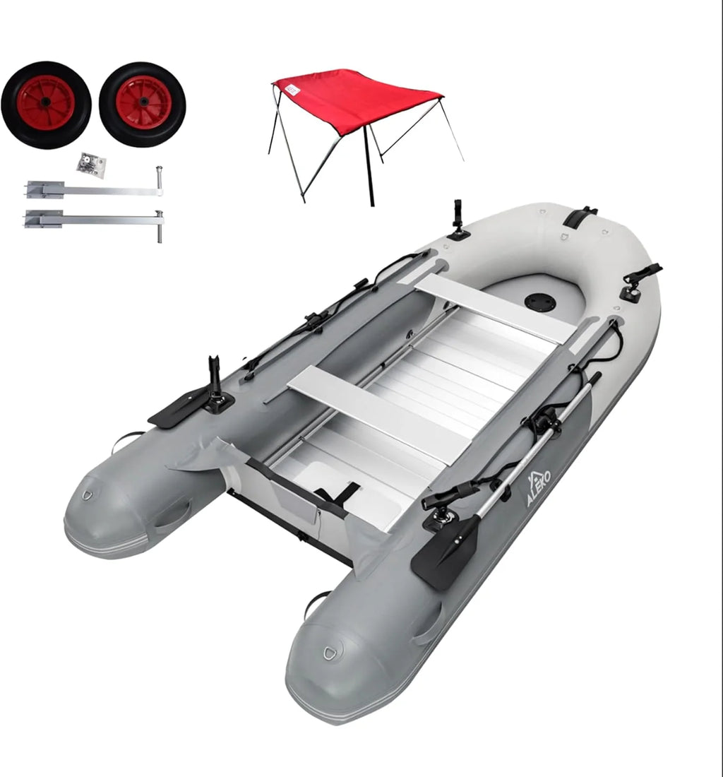 Inflatable Boat | Yacht Dinghy Tender Raft | Multi Person Fishing Boat | Aluminum Floor Oars | Fishing Rod Holders | Heavy-Duty PVC | 2026 Model |