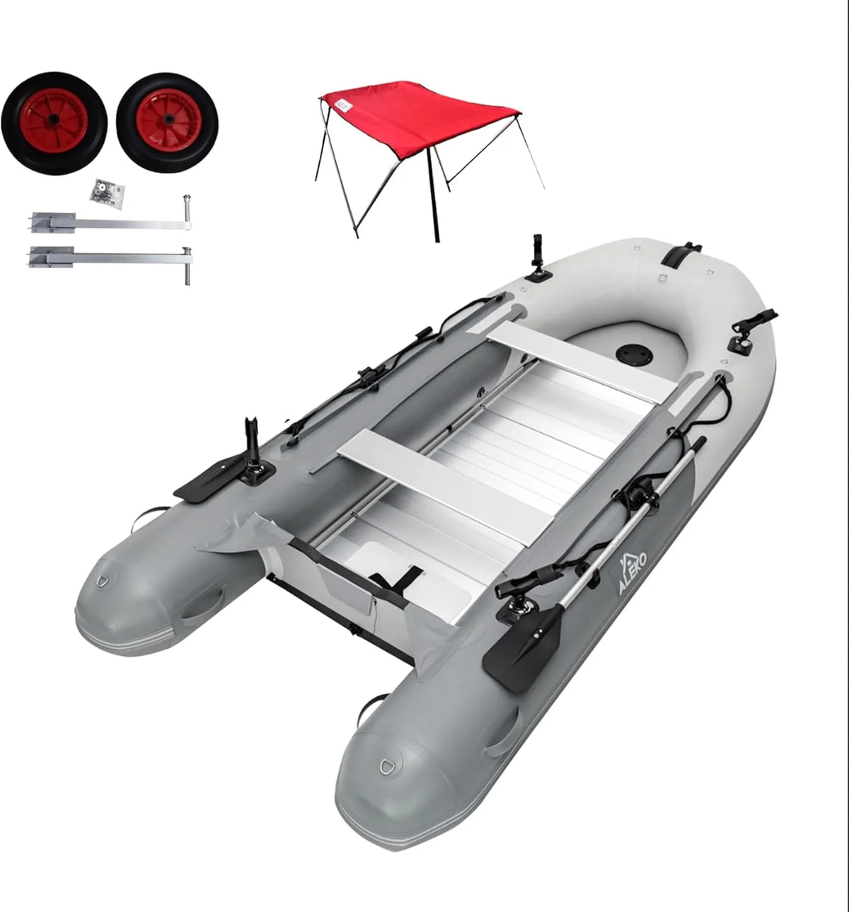 Inflatable Boat | Yacht Dinghy Tender Raft | Multi Person Fishing Boat | Aluminum Floor Oars | Fishing Rod Holders | Heavy-Duty PVC | 2026 Model |