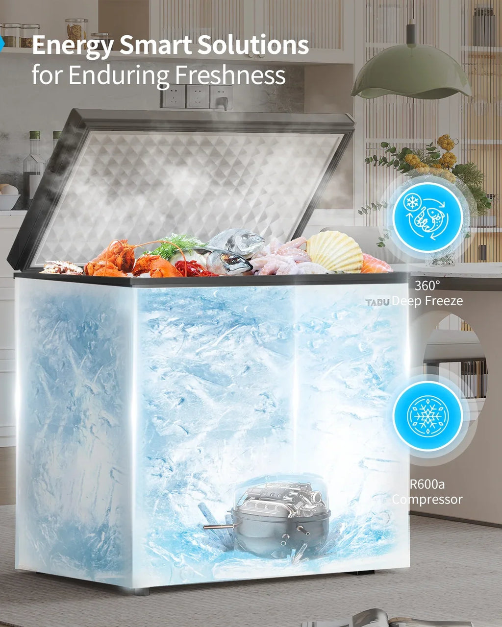 2026 NewDISHUP 10.0 Cu.Ft Chest Freezer, Deep Freezer with Removable Basket, Adjustable Temperature, for Home/Office/Garage/Bar
