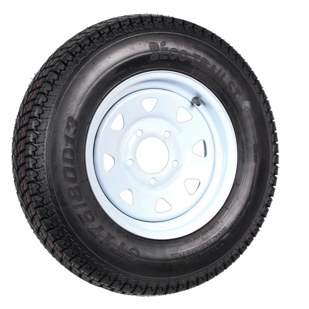 2026 New2-pack trailer tires and rims ST175/80D13 175/80 13 B78-13 LRC 5-hole white spoked wheel