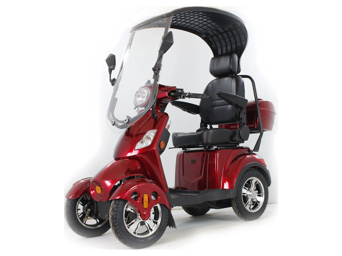 2026 Four wheels Adult Electric Mobility Scooter with Detachable Roof Canopy