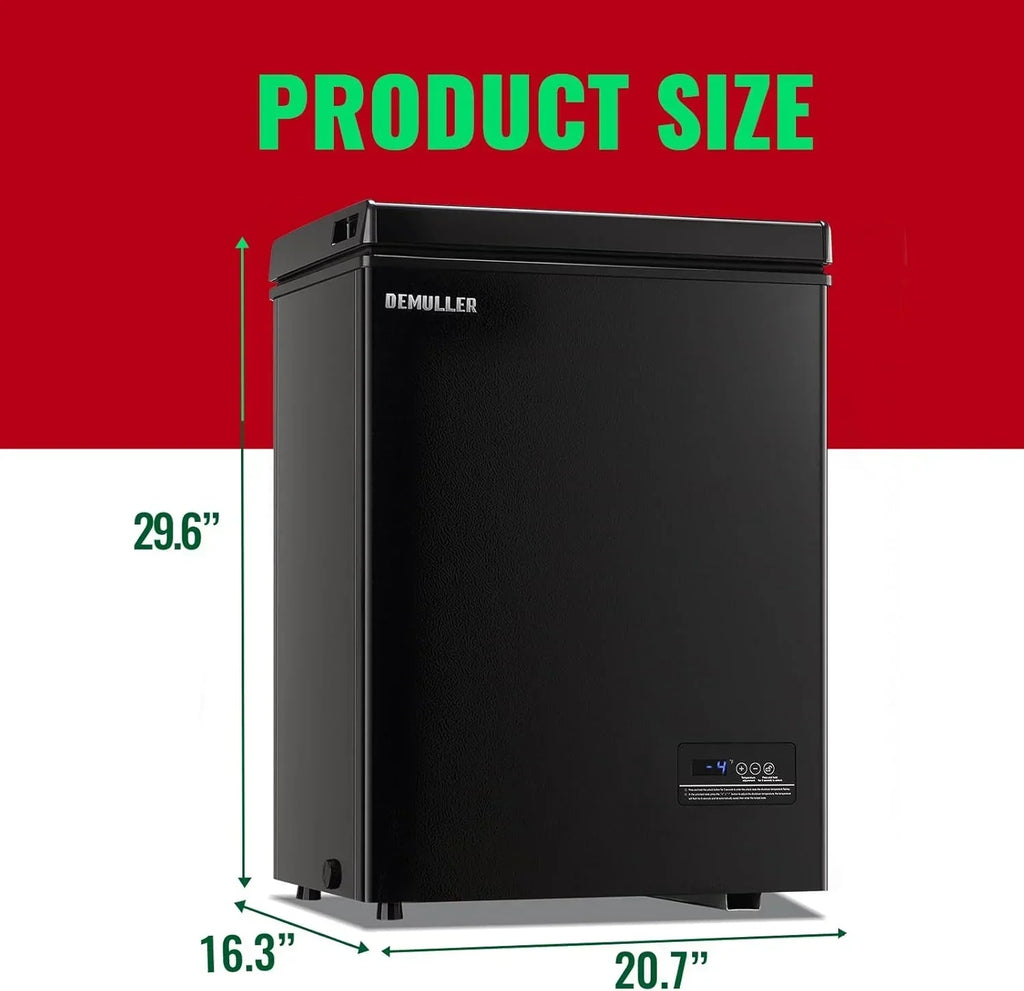 2026 5.0 Cu. Ft. Chest Freezer with 2 Removable Stainless Steel Baskets, Electronic Control, 41 deg F to -15 deg F, Black