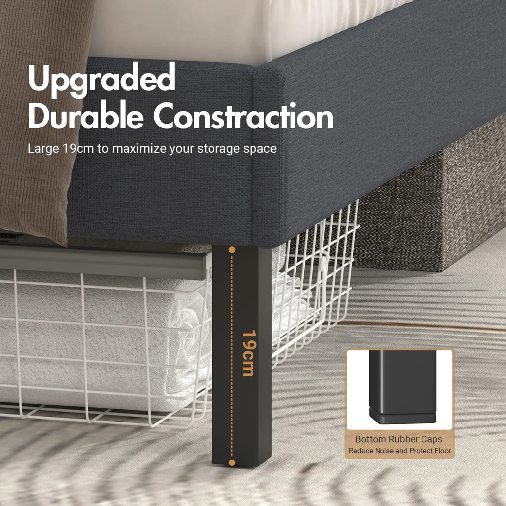 2026 Bed Frame Double Size Mattress Base Upholstered
