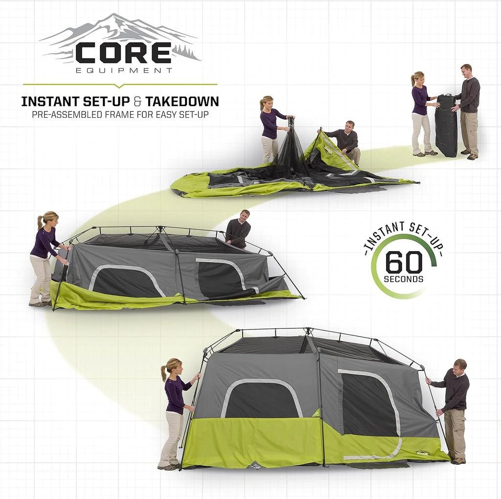 2026 9 Person Instant Cabin Tent - 14' x 9', Green (40008)