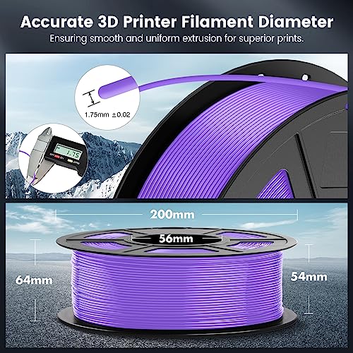 2026 SUNLU 4kg PLA 3D Printer Filament Bundle, Neatly Wound PLA Filament 1.75mm ±0.02mm, Individually Vacuum Packed, 4kg in Total, 1kg per Spool, 4 Pack, 4000g, 4Black