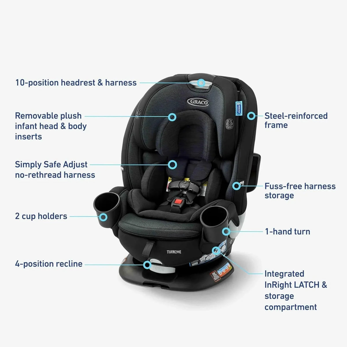 2026 NewGraco Turn2Me 3-in-1 rotating child car seat, Cambridge