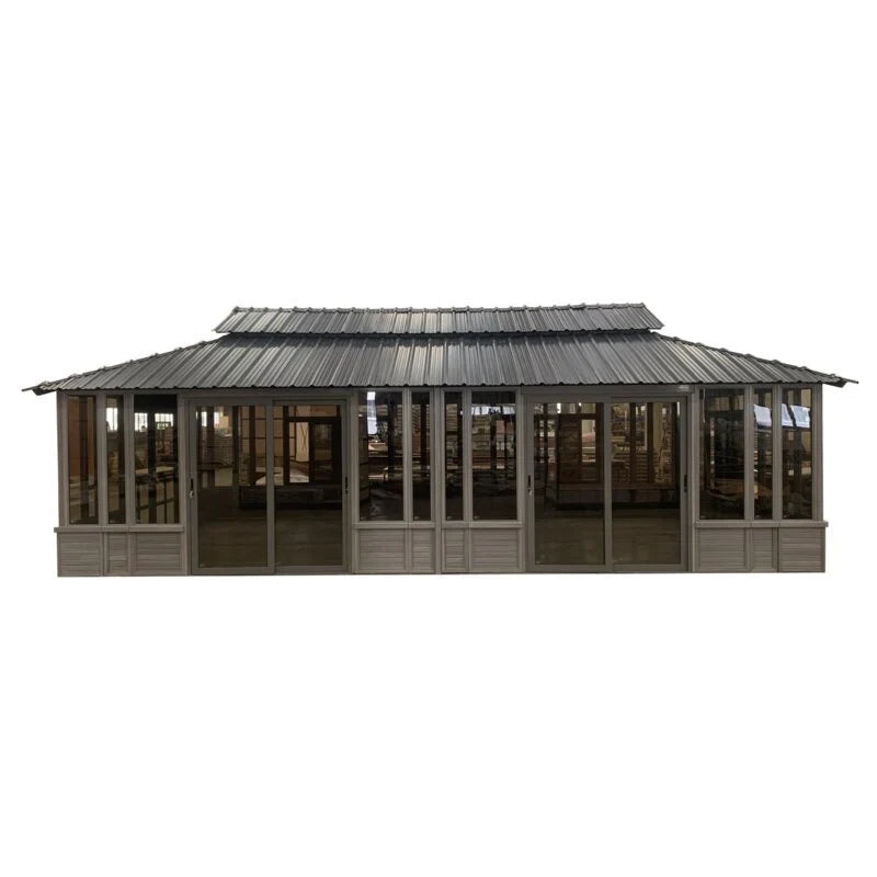 2026 28 Ft. W x 15.5 FT. D Solid Wood Patio Gazebo