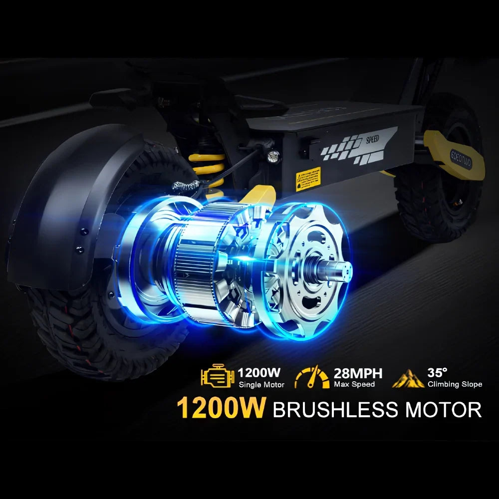 2026 NewOff Road Electric Scooter for Adults, 1200W Motor Fast E Scooter, Up to 28MPH Top Speed & 20Miles Long Range, 11" Off-Road Tires, 330lbs MAX Load, Foldable
