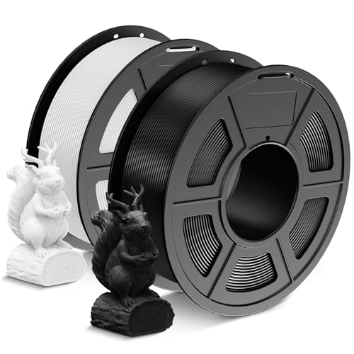 2026 SUNLU 4kg PLA 3D Printer Filament Bundle, Neatly Wound PLA Filament 1.75mm ±0.02mm, Individually Vacuum Packed, 4kg in Total, 1kg per Spool, 4 Pack, 4000g, 4Black