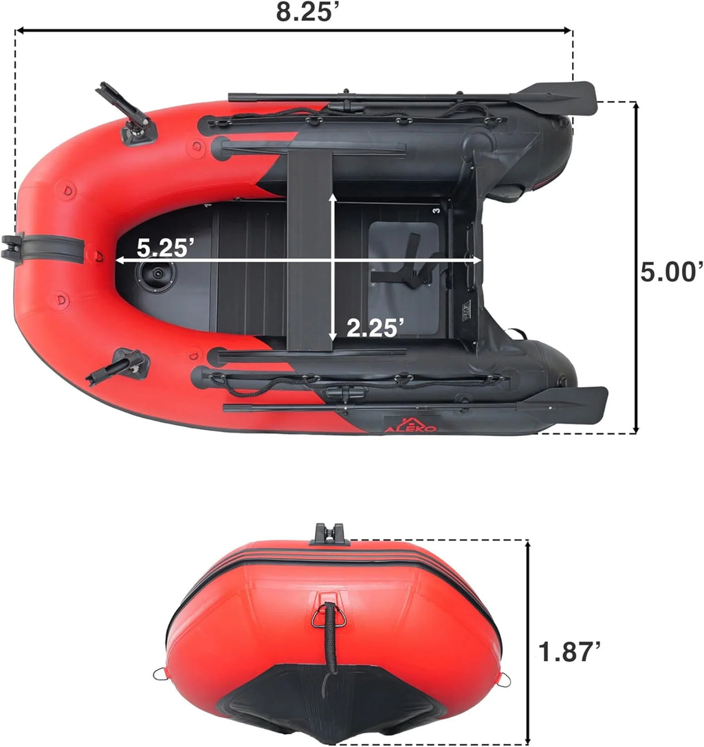 Inflatable Boat | Yacht Dinghy Tender Raft | Multi Person Fishing Boat | Aluminum Floor Oars | Fishing Rod Holders | Heavy-Duty PVC | 2026 Model |