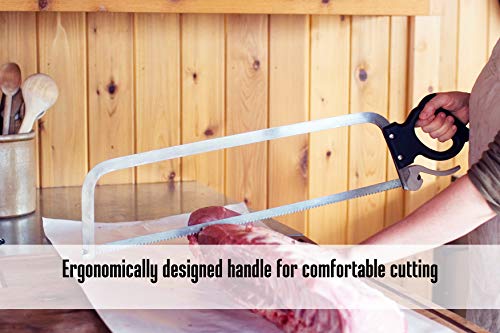2026 Weston Butcher Meat and Bone Saw with 22 Inch Stainless Steel Serrated Blade with Quick Release Handle (47-2201)