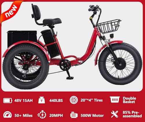 2026 Adult Electric Tricycle Adult Tricycle 3 Wheel Bikes Adults Electric Three Wheel Bike