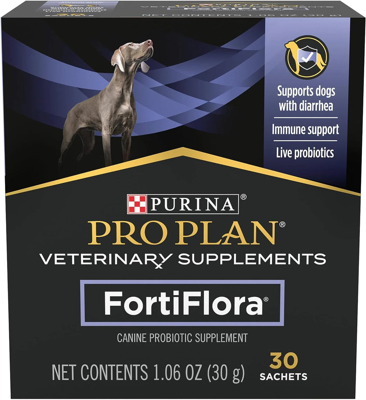 2026 Pro Plan Veterinary Supplements FortiFlora Dog Probiotic Supplement, Canine Nutritional Supplement - (1) 30 ct. Boxes