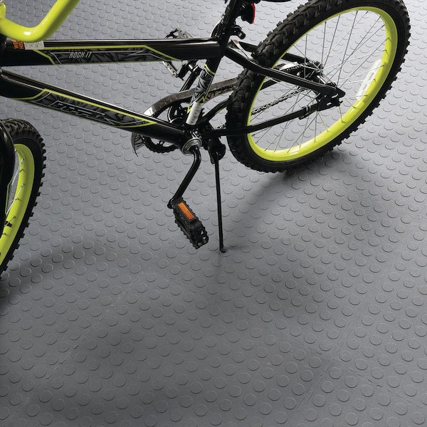 2026 Gray Raised Coin 18 in. x 18 in. x 3.1 mm Rubber Interlocking Modular Flooring Tiles, 6-Pack (13.5 sq. ft.)
