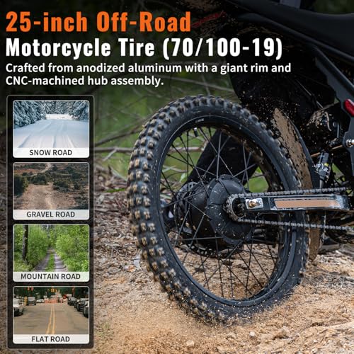 2026 GT73 PRO/GT73 Ebike for Adults, 50MPH 60V 3000W / 37MPH 48V 2400W Eectric Dirt Bike, 36.4AH Dual Battery Dirtbike Up to 85 Miles, 25" Motorcycle Tire, UL2849 All Terrain E Bike Full Suspension