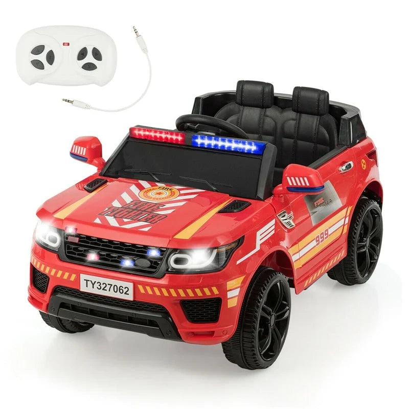 2026 Kids Ride On Police Car 12V Battery Powered Electric Riding Toy Truck Car with LED Siren Flashing Light