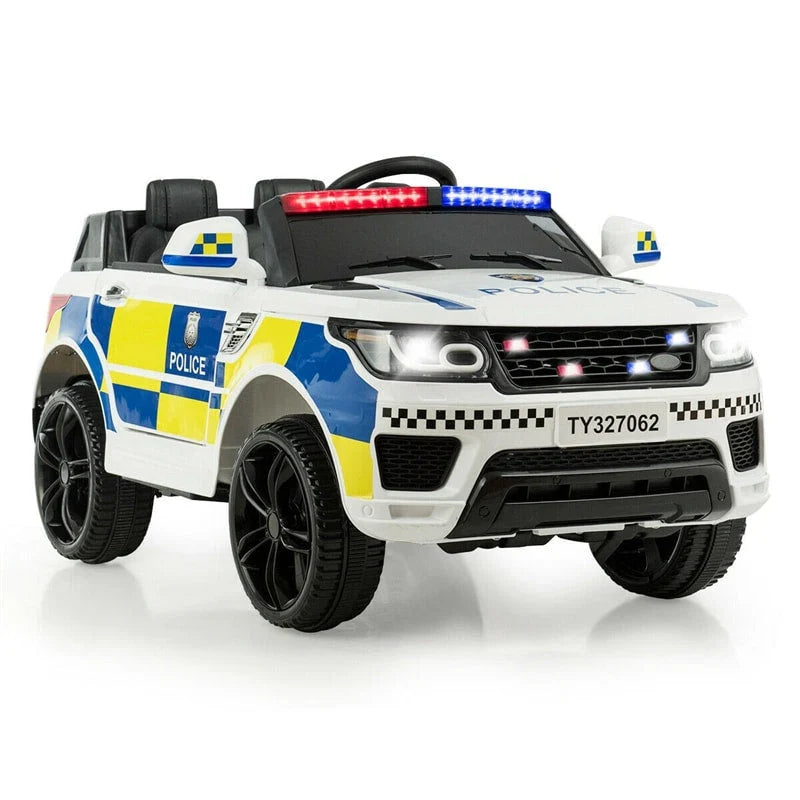 2026 Kids Ride On Police Car 12V Battery Powered Electric Riding Toy Truck Car with LED Siren Flashing Light