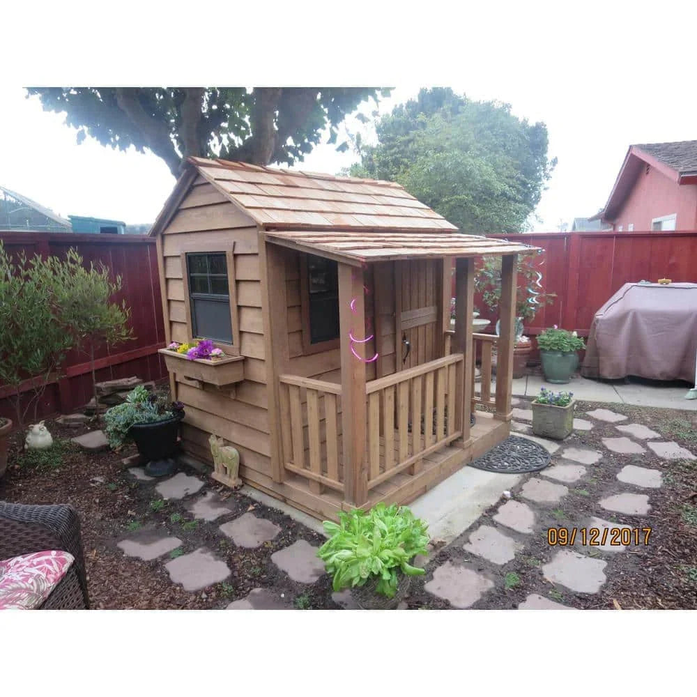 2026 Little Squirt 6 ft. Cedar Playhouse with Windows and Dutch Door