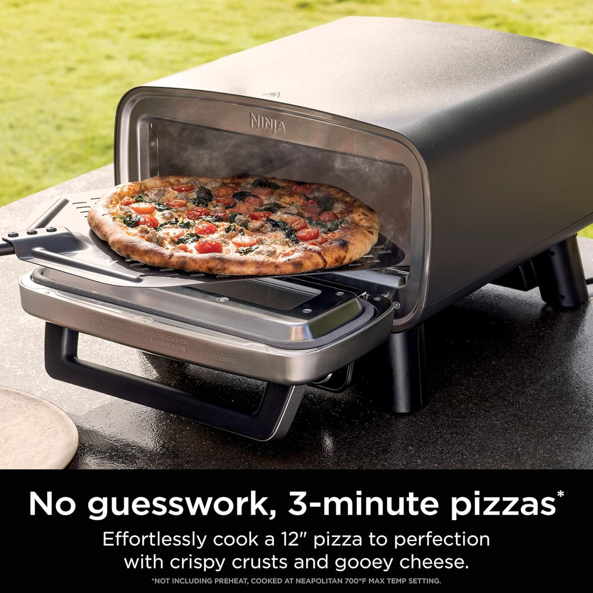 2026 Artisan Outdoor Pizza Oven, 12-inch, 3-minute Pizza, Neapolitan, Thin Crust, New York Chicago, Custom, 700F Max Temperature, Electric Heat, Bake, Broil, Proof, Warm, MO201
