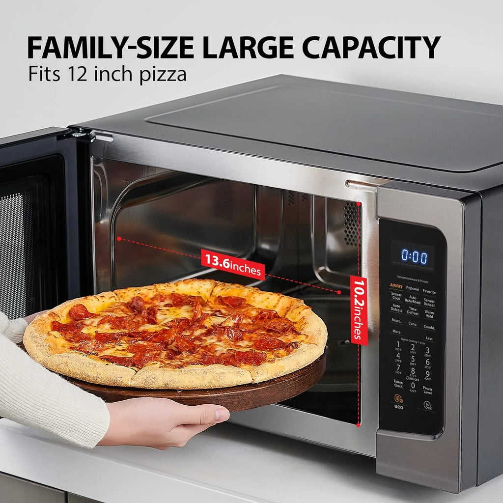 2026 4-in-1 ML-EC42P(SS) Countertop Microwave Oven, Smart Sensor, Convection, Air Fryer Combo, Mute Function, Position Memory 13.6" Turntable, 1.5 Cu Ft, 1000W, Silver