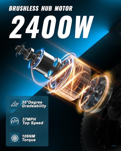 2026 GT73 PRO/GT73 Ebike for Adults, 50MPH 60V 3000W / 37MPH 48V 2400W Eectric Dirt Bike, 36.4AH Dual Battery Dirtbike Up to 85 Miles, 25" Motorcycle Tire, UL2849 All Terrain E Bike Full Suspension