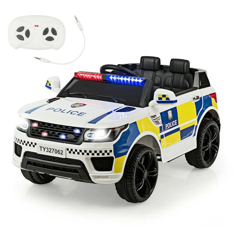 2026 Kids Ride On Police Car 12V Battery Powered Electric Riding Toy Truck Car with LED Siren Flashing Light