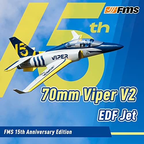 2026 Fms Rc Jets 70mm Viper V2 EDF Navy Blue rc Airplanes for Adults for Trainer for Beginners 6 CH Remote Control Planes PNP (NO Control Battery Charger)