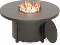 2026 48" Round Propane Fire Pit Table,55000 BTU Auto-Ignitiongas Gas Fire Table with Fire Glass and Lid,Waterproof Cover and Pumice Stone for Patio,Balcony,Garden