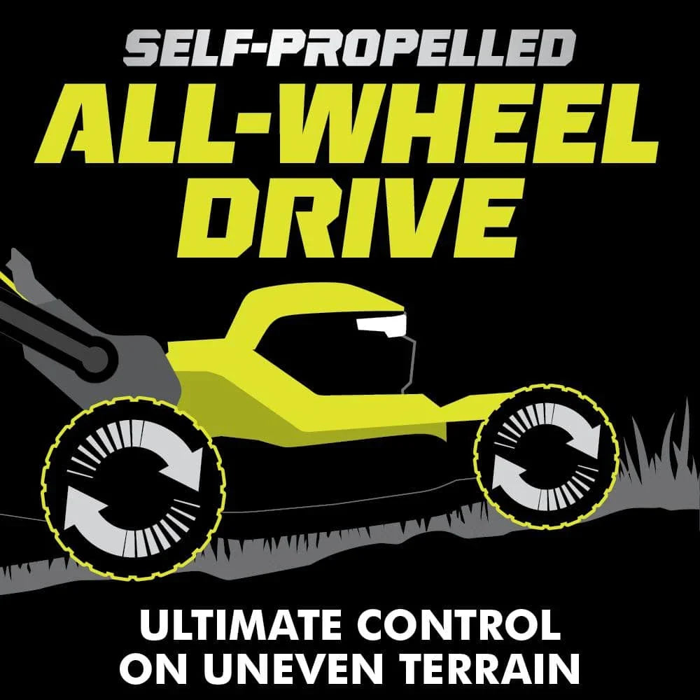 2026 40V Brushless 21-in Self-Propelled AWD Lawn Mower Whisper Series Includes (2) 6.0Ah Batteries and Charger