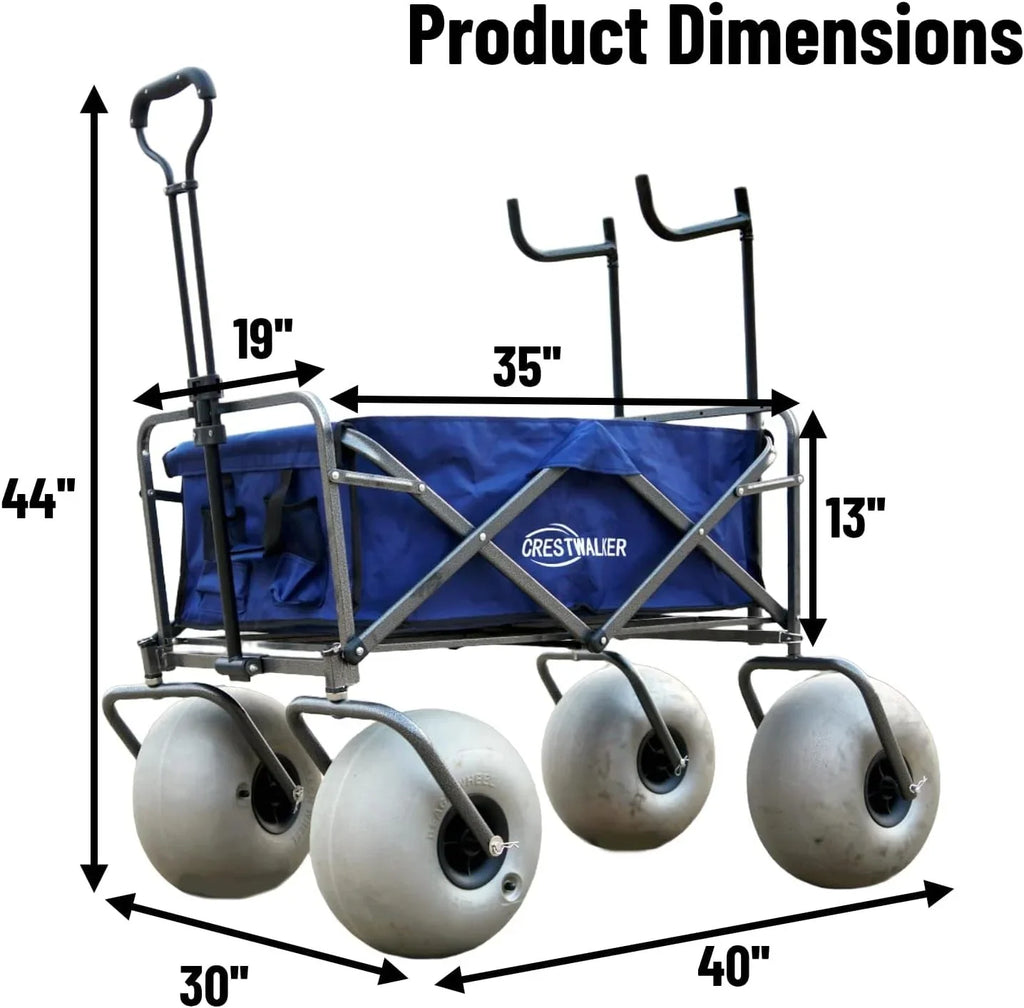 2026 NewBeach cart with 13-inch balloon wheels, chair brackets and pump included
