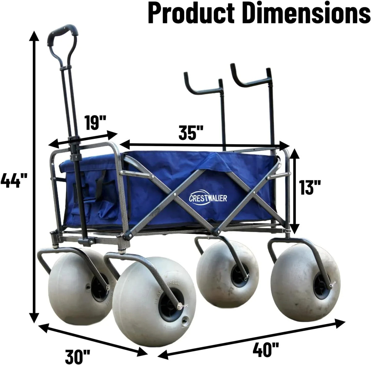 2026 NewBeach cart with 13-inch balloon wheels, chair brackets and pump included